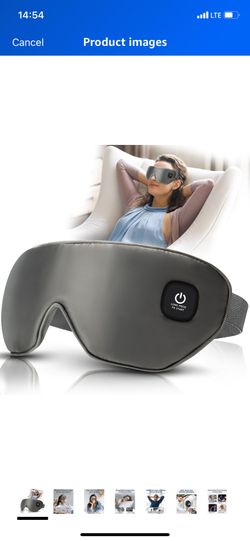 Silk Cordless Heated Eye Mask, Washable Sleep Mask Warm Compress Mask Soft Pressure Free Shade Blindfold Electric Eye Heating Pad for Blepharitis Sinu