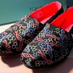 HALLOWEEN SHOES TOMS ALPARGATA" DNA"  /IRIDESCENT GLITTER SIZE 6 WOMENS SHOES