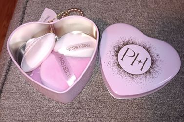 Paris Hilton Puffs in P H pink heart tin