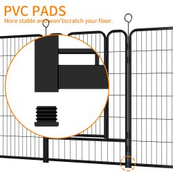 Dog Playpen 40 Inch, 16 Panels Heavy Duty Metal Pet Exercise Pen Indoor Outdoor Fence Panels Rust-Resistant, Removable, Tool-Free Setup Anti-Skid, Exp