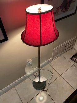 Vintage Floor Lamp With Glass Table