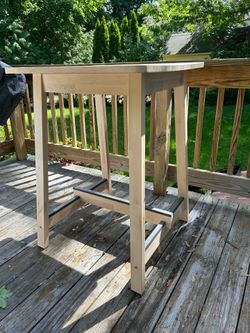 IKEA birch wood bar height table