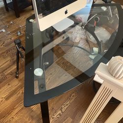 Glass Corner Desk