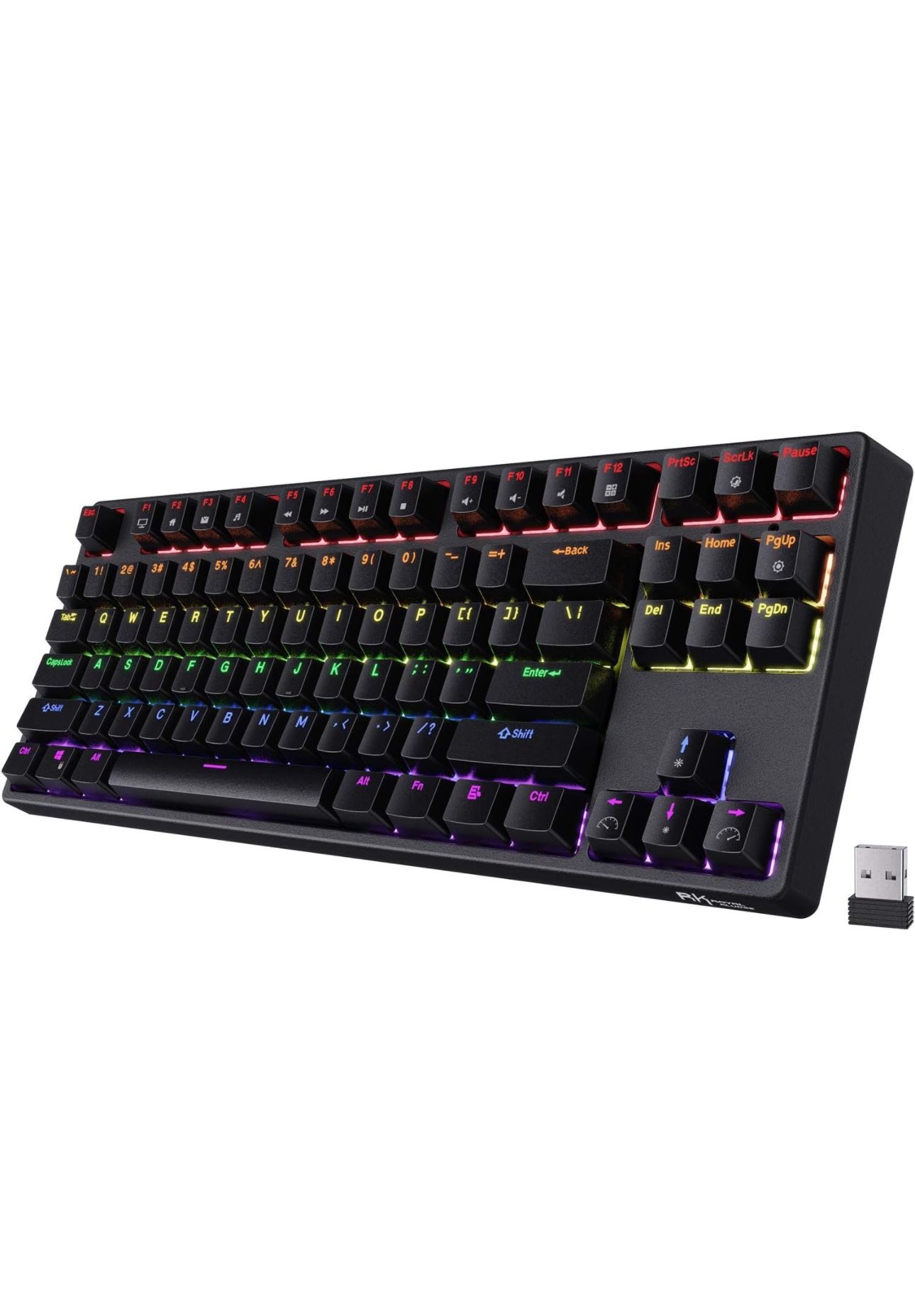 RK ROYAL KLUDGE RK87 Sink87G RGB Wireless TKL Mechanical Gaming Keyboard, 87 Keys No Numpad Tenkeyless Compact 2.4G Wireless Keyboard with Tactile