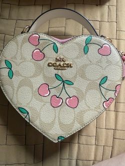 Coach Heart Crossbody Bag Cherry Print