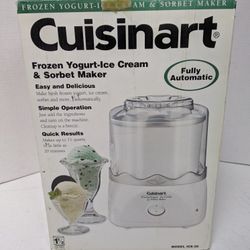 Cuisinart (ICE-20) Automatic 1.5 Quart ICE CREAM & YOGURT & SORBET Maker NEW In Box 