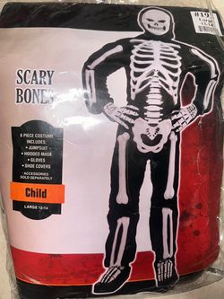 Kids child children Halloween costume skeleton