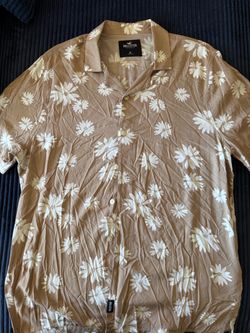 Hollister Floral Button-Up Short Sleeve Shirt XL