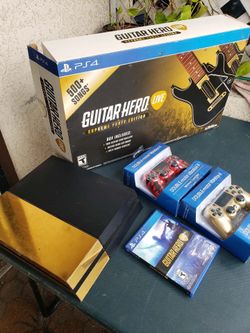 PS4 Playstation 4 & 1 Control $120!. I have Kit Racing. Kit guitar hero Kit. Arcade kit. VR Glasses Kit or Up to 250 disc games from 120 to $1500 bund