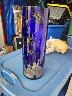 Cobalt from Italy Large Vase and 24 karat gold Cobalt Tumblers