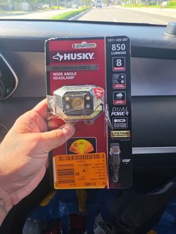 Husky Rechargeable Wide Angle Headlamp 850 Lumens