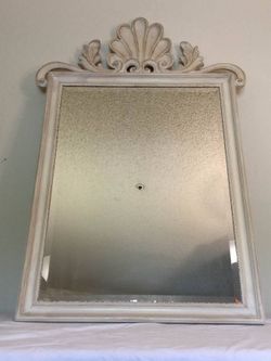 Vintage framed large mirror made in Italy white