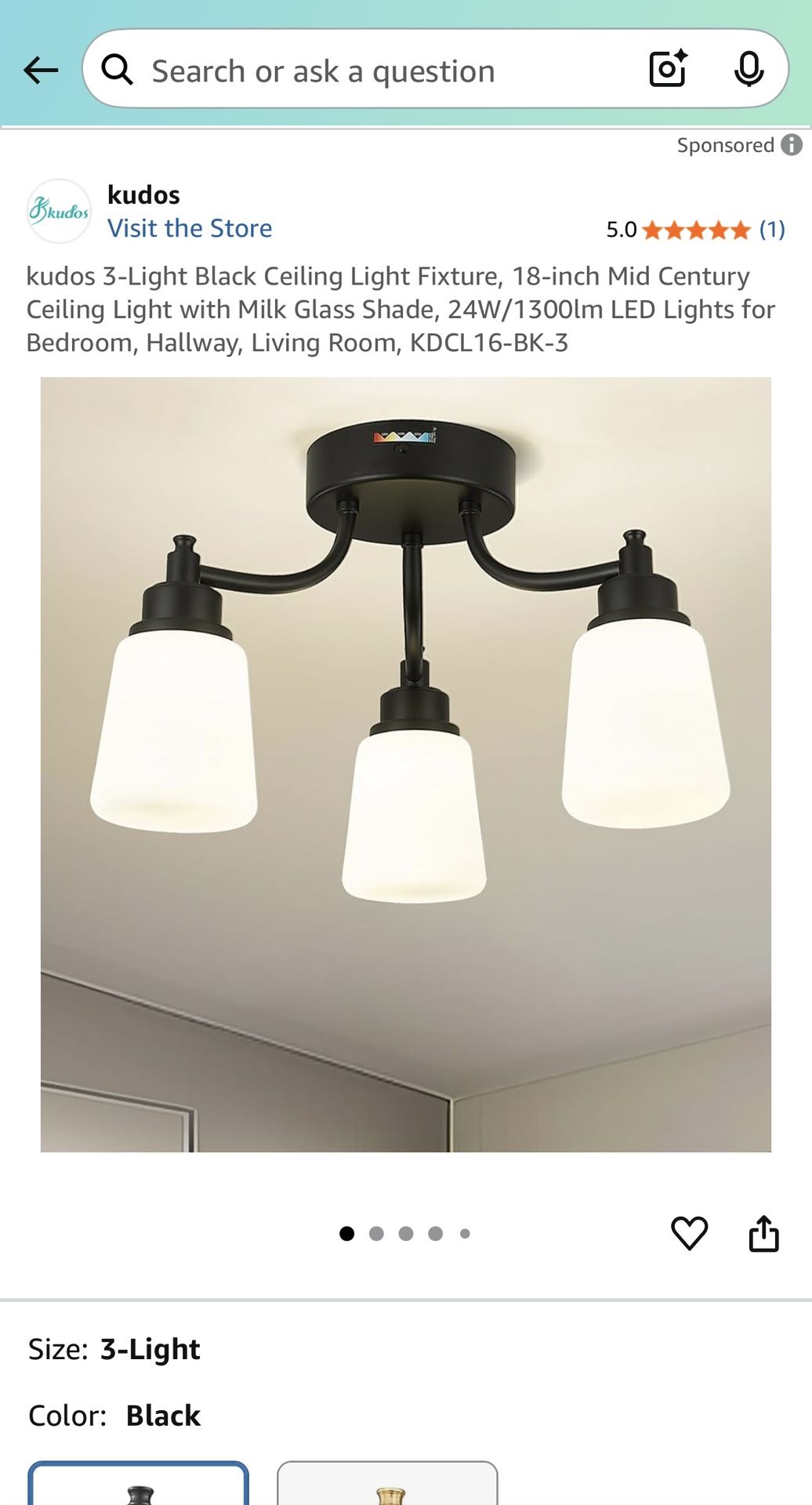 Brand New 3 Light Ceiling Fixture