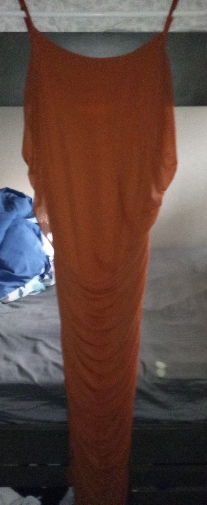 Orange fitted dress