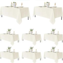 Fitable – Pack of 8 Rectangular Tablecloths: Stain- and Wrinkle-Resistant Rectangular Tablecloths – Washable Polyester Tablecloths for Weddings, Parti