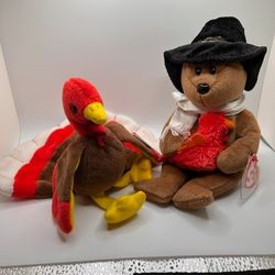 GOBBLES & PLYMOUTH Beanie Baby Bundle - RARE