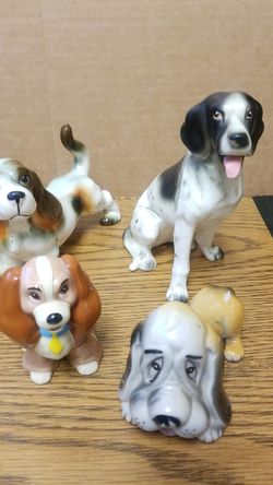 Antique porcelain dogs EACH