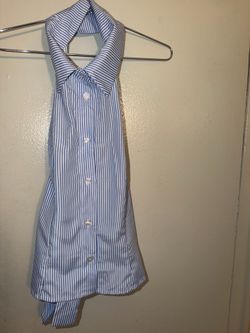 ✨ Blue & White Striped Halter Top - New with Tags
