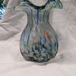 Beautiful Confetti Blown Glass Vase 