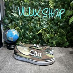 Vans Authentic Shoes Mens Size 9 Camo Canvas Skateboard Sneakers Woodland