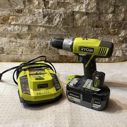 Ryobi Drill Con Cargador Rápido Y Batería De 6 Hrs 