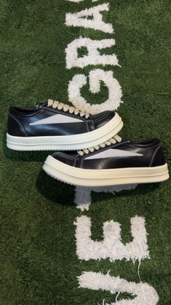 Black leather rick owen vans