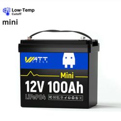 WattCycle 12V 100Ah Mini LiFePO4 Battery for RVs and Trolling Motors