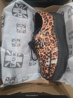 T.U.K. Leopard Print Platform Creeper Shoes