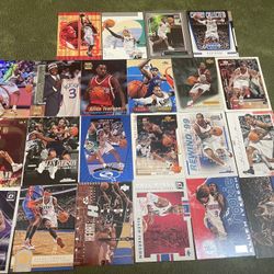 Lot of 22 Allen Iverson NBA Basketball Cards Including Rookies