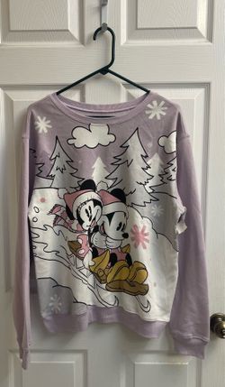 Brand new lilac Mickey & Minnie holiday sweatshirt size XL Juniors