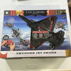 FAO Schwarz Thunder Jet Drone • Remote Control Stunt Plane w/ Autopilot System • NEW