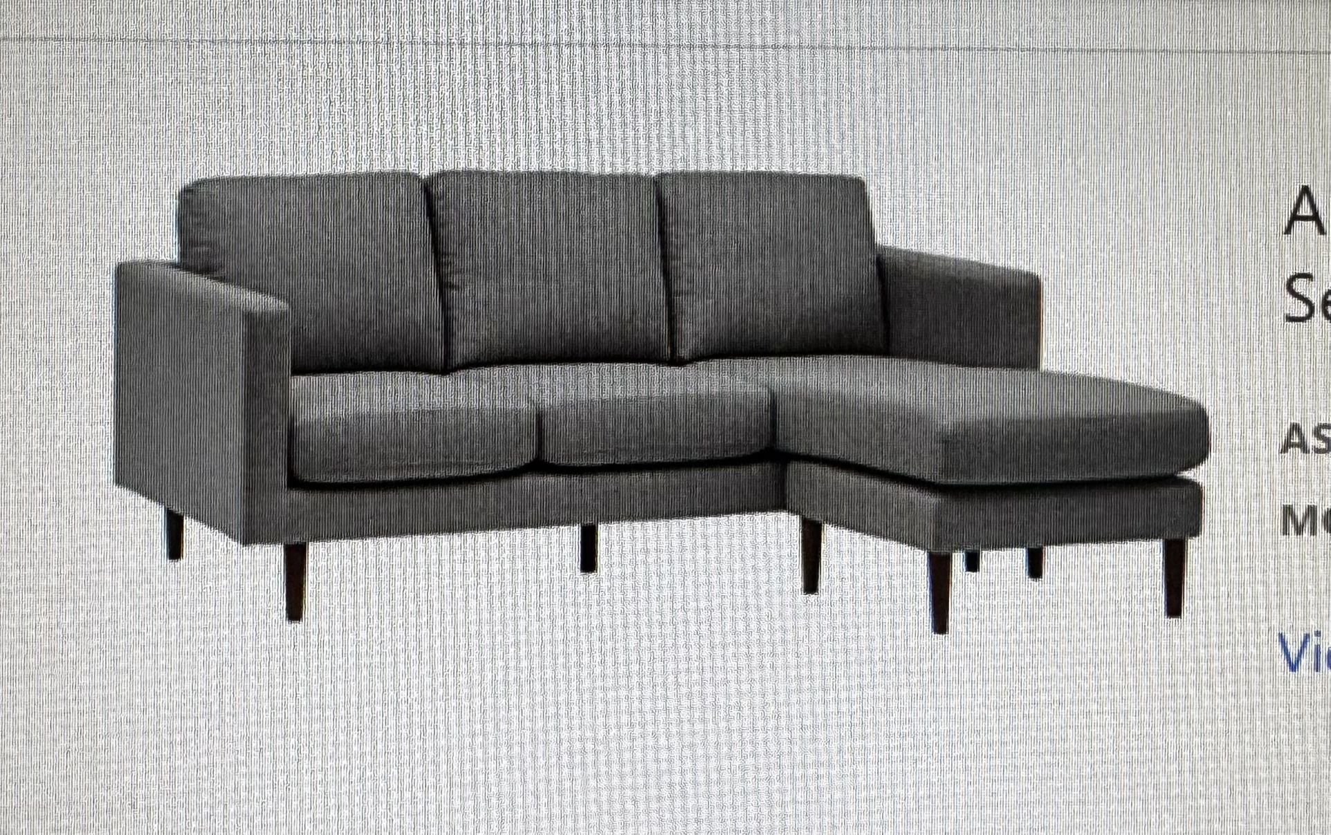 Reversible Sofa Couch Sectional 80” Upholstered
