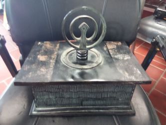 Decorative Dark Metal Box with Ornate Topper