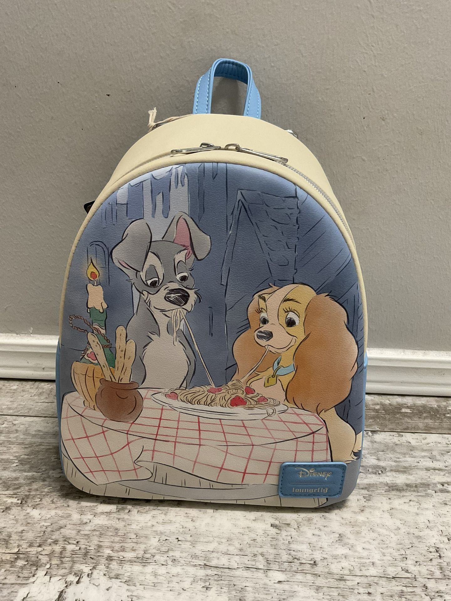 NWT Loungefly Lady And The Tramp Spaghetti Backpack