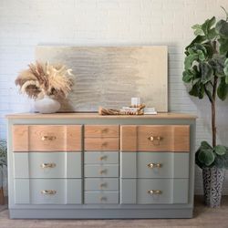 Vintage Mid Century Modern Dresser 9 Drawer By LA Period Furniture
