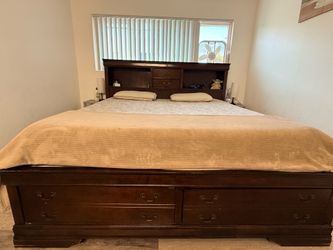 Eastern king size bed with dresser