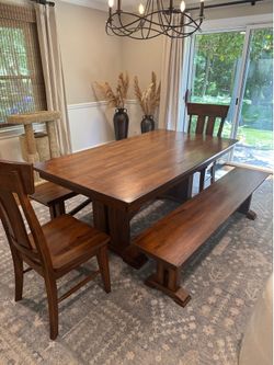 Sturdy Solid Wood Dining Table