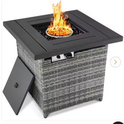 Wicker Outdoor Propane Fire Pit Table (NEW - Unopened In Box)