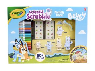 Crayola Scribble Scrubbie 80 Pc Bluey Family Pack Gift 