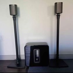 Sonos Subwoofer With GT Studio Speaker Stands