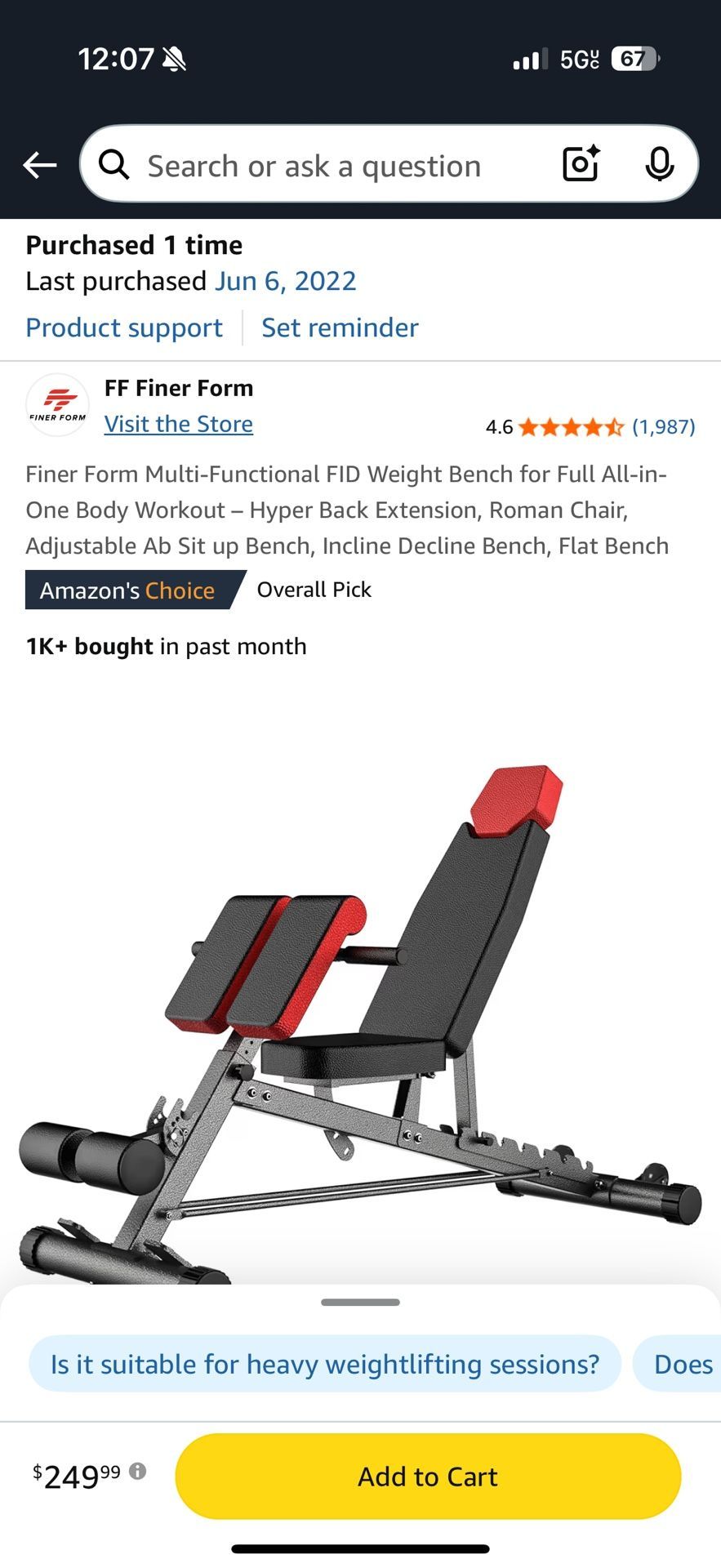 Weight Bench - Finer Form Multi-Functional for Full All-in-One Body Workout