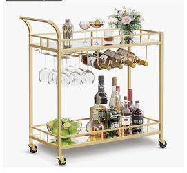 Gold Bar Cart Home Decor