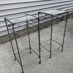 Wrought Iron Side Tables With Glass Tops