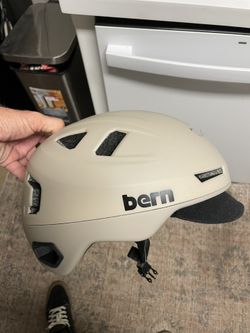 Bern Hudson Ebike Skater Helmet Sand Khaki, Size Large W/Mips System 2.0, Visor