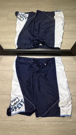 Vintage 1990s Split Embroidered Old English Board Swim Shorts