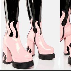 Pink and Black boots (Dolls Kill)