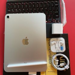 256gb Apple IPad 10th Generation (10.9” Liquid Retina / Latest 2022 ) with pen, keyboard, case & Accessories (warranty 04/2025)