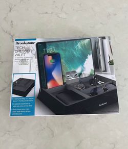 Brookstone Tech Dresser Valet Charging Station BRAND NEW