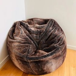 Restoration Hardware LUXE FAUX FUR BEANBAG