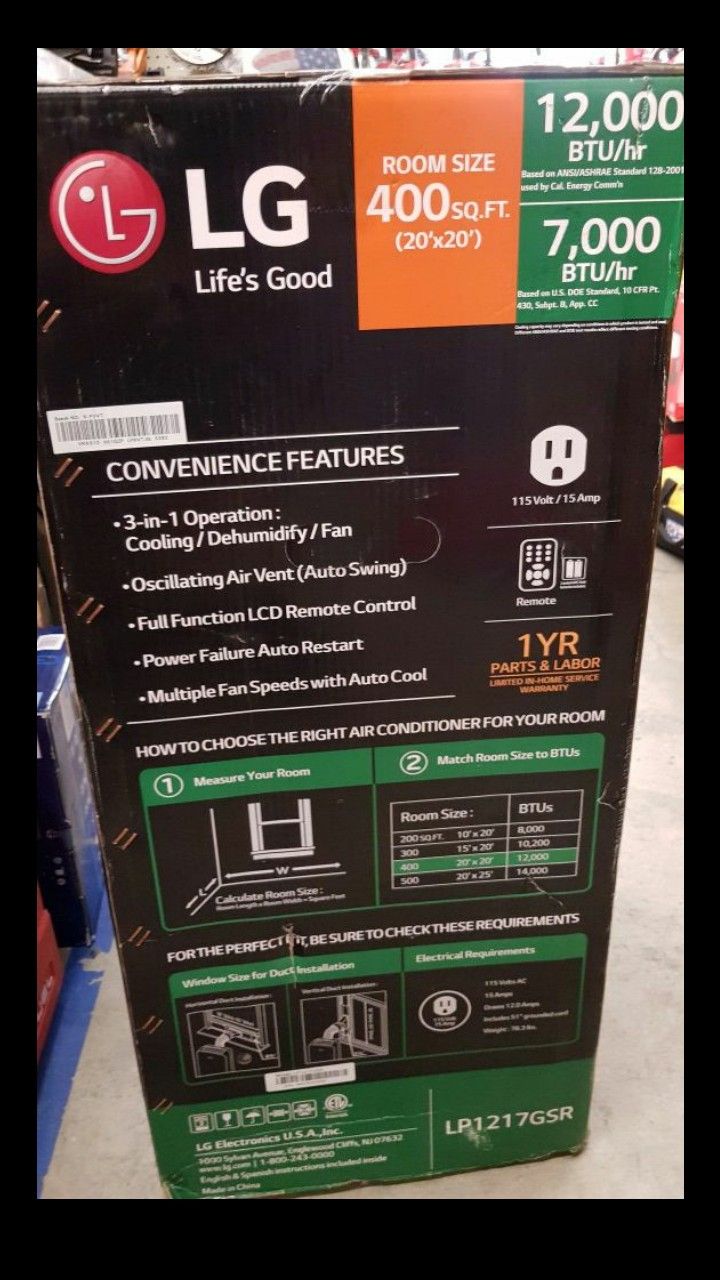 LG CORDED PORTABLE AIR CONDITIONER 3 IN ONE BRAND NEW